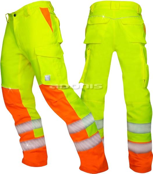 Pantaloni reflectorizanti de lucru in talie SIGNAL galben-portocaliu