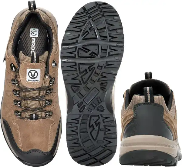 Pantofi trekking pentru drumetii din piele intoarsa (velur) si membrana impermeabila hydroguard.