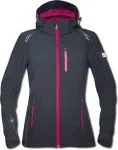 Floret - Jacheta softshell dama neagra cu fermoare roz - Drumetii