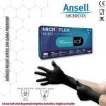 Microflex 93-852 - Manusi examinare nitril negre, nepudrate